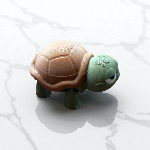 3D Printed Grumpy Turtle Figurine - Desk Decor